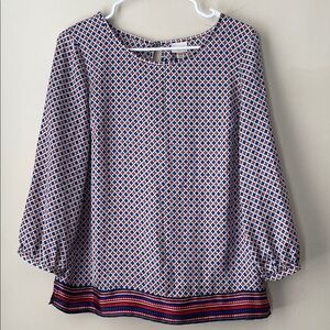 Merona Red‎ White and Blue Blouse Size Medium